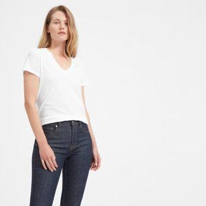 Everlane the cotton v neck t shirt white size M
